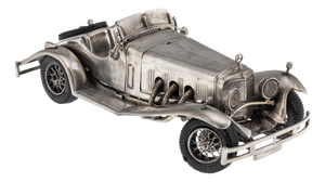 Vintage Silver Mercedes Benz SSK 1928 Roadster Model Car, 1960s