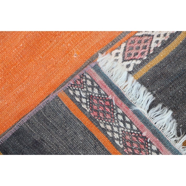 Textile 1990s Traditional Orange Striped Cappadocia Rug For Sale - Image 7 of 8