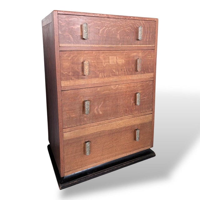 British Art Deco Oak Chest of Drawers from Heals For Sale - Image 5 of 9