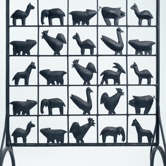 Wrought Iron Room Divider with Animal Motifs by Jean Touret, 1950s For Sale - Image 5 of 12