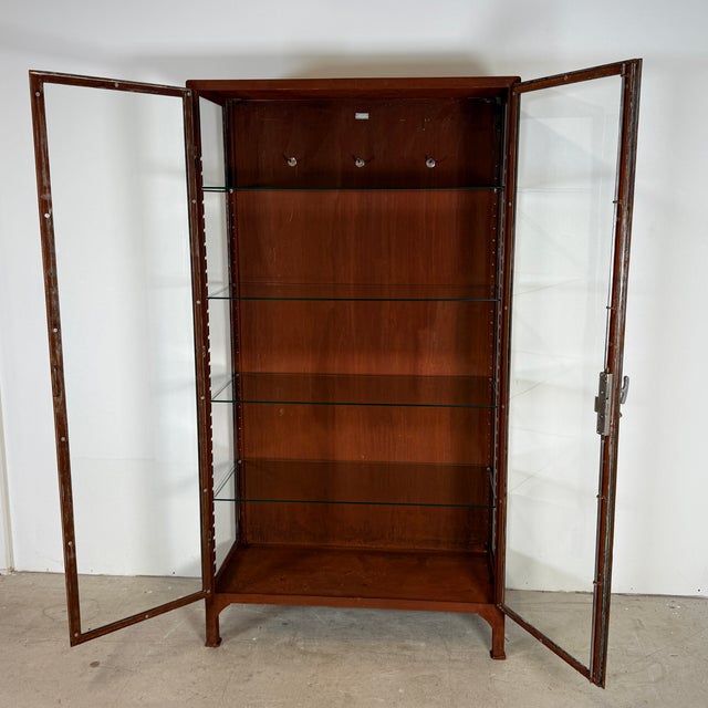1960s Vintage Mancave Doctors Display Case with Rust Treatment, 1966 For Sale - Image 5 of 18