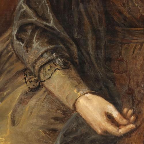 Portrait of a Noblewoman, 1800s, Oil Painting For Sale - Image 7 of 12