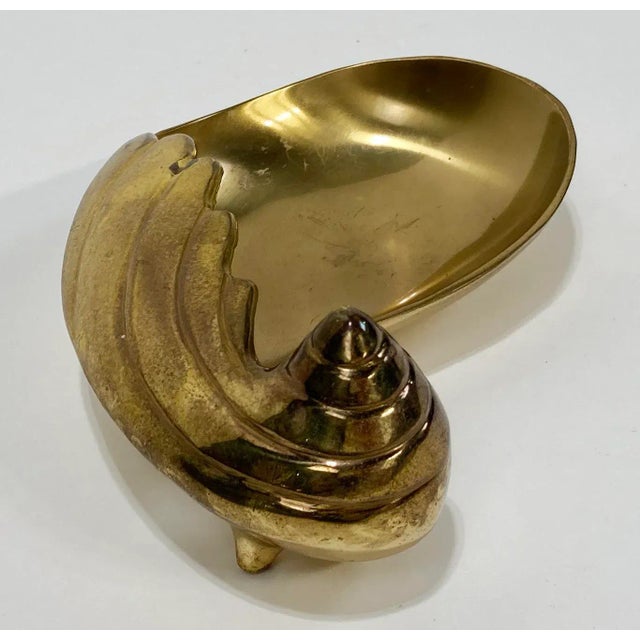 Late 20th Century Vintage Brass Shell Motif Trinket Dish For Sale - Image 5 of 7
