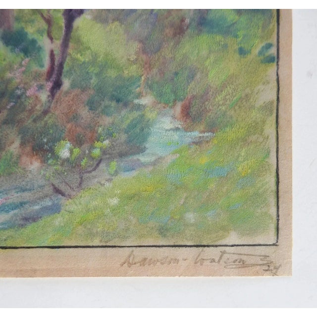 Vintage 1924 oil on paper painting by Dawson Dawson-Watson (1864–1939) early Texas artist. Signed and dated 1924 in pencil...