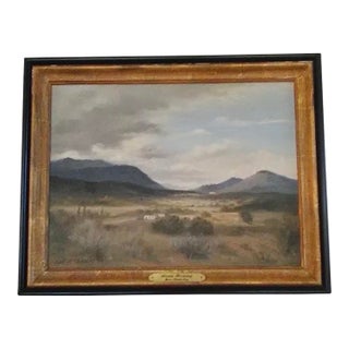 Vintage, 1975 Janet W. Kimberling Landscape Oil Painting - Framed, Signed, 15” X 19” For Sale