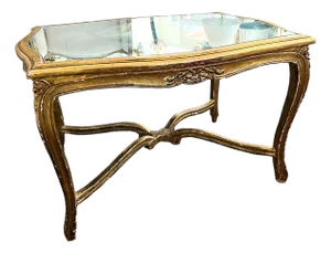 19th Century Coffee Table With Mirrored Top