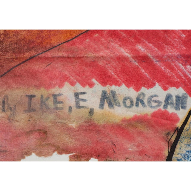 Ike E. Morgan “Untitled” Orange, Blue & Yellow Abstract Portrait of George Washington, 1990s For Sale - Image 4 of 12