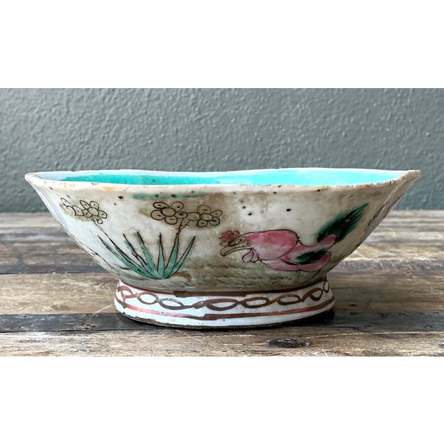 Vintage Asian Scalloped Floral Bowl For Sale - Image 12 of 17