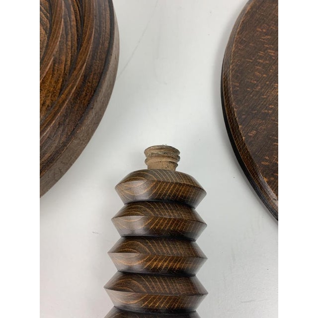 French Brutalist Wood Turned Side Table by Charles Dudouyt, 1940s For Sale - Image 15 of 17