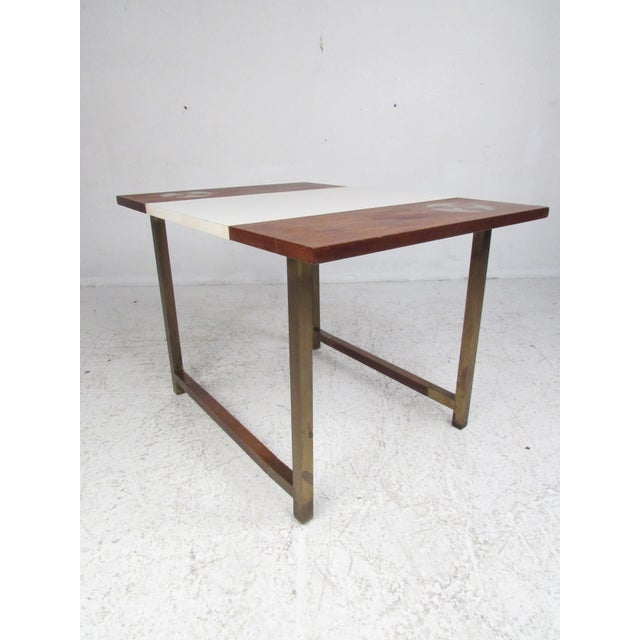 1970s Pair of Mid-Century Walnut and Formica End Tables - 2 Pieces For Sale - Image 4 of 9