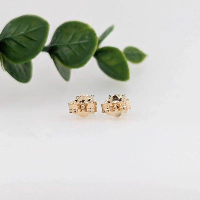 2020s Aquamarine Four Prong Solitaire Stud Earrings in Solid 14k Gold Round - 2 Pieces For Sale - Image 5 of 6
