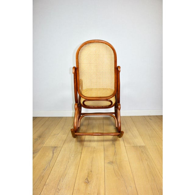 Vintage Brown Rocking Chair by Michael Thonet For Sale - Image 9 of 12