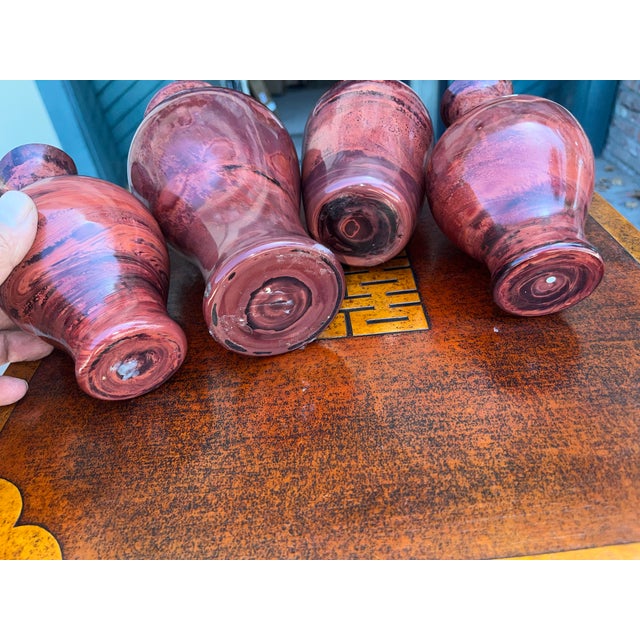 Glass 4 Vintage Chinese Realgar Peking Glass Vases For Sale - Image 7 of 7