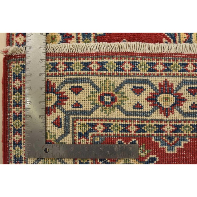Kazak Runner 2’9” X 9’7” Red Wool Tribal Hand-Knotted Oriental Rug For Sale - Image 13 of 13
