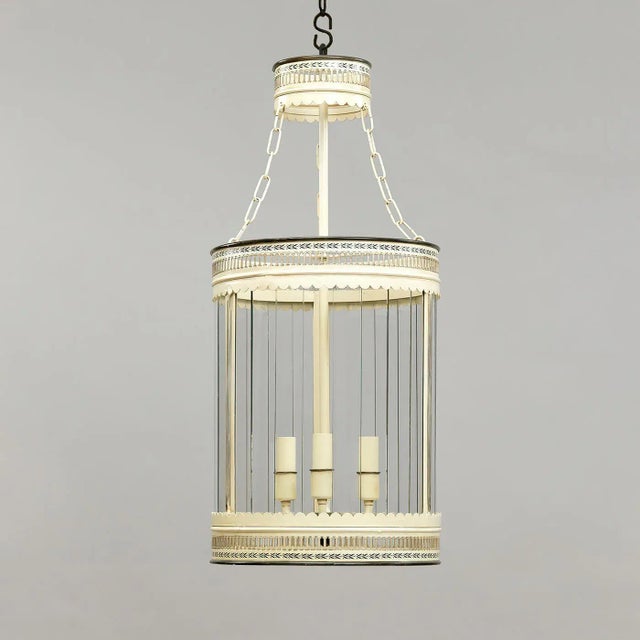 French French Ivory Metal Lantern For Sale - Image 3 of 4
