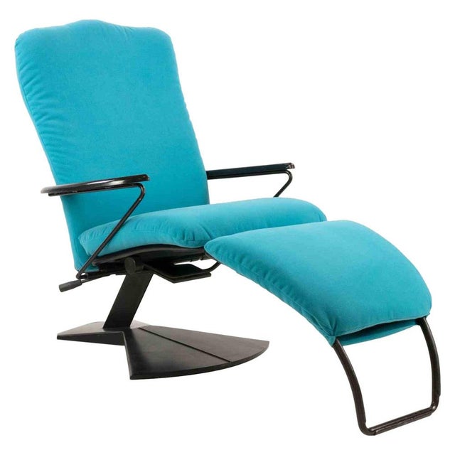 Italian Chaise Longue in Painted Metal and Padded Fabric, 1970s For Sale - Image 11 of 11