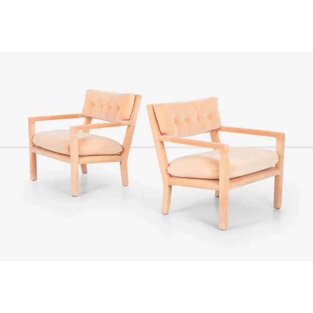 Mid-Century Modern Milo Baughman Parsons Style Lounge Pull-Up Chairs - a Pair For Sale - Image 3 of 11
