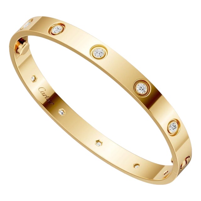 Cartier, Love Diamond Classic Model Bangle Bracelet For Sale