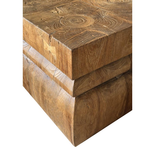Large Reclaimed Teak Wood Table, Stunning Wood Textures, Modern Organic For Sale - Image 6 of 8