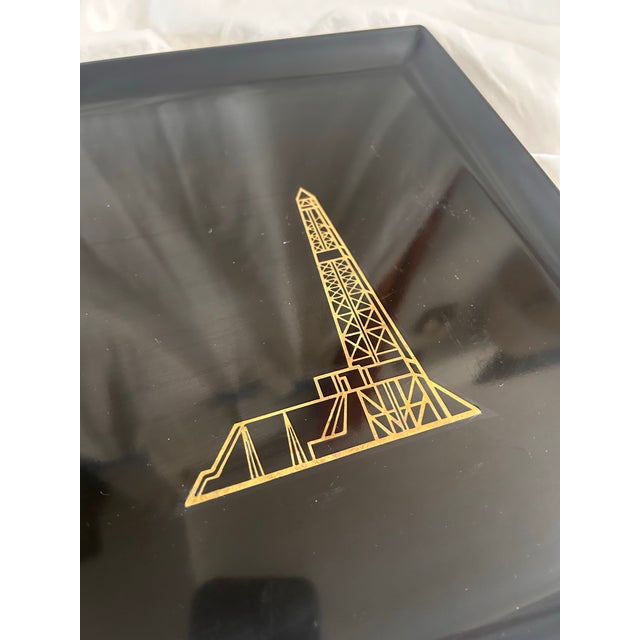 1980s Vintage Couroc of Monterey Serving Tray- Rare Oil Derrick For Sale - Image 5 of 5