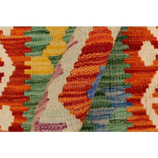 Textile Tribal Turkish Kilim Rust Gray Hand-Woven Wool Rug For Sale - Image 7 of 9