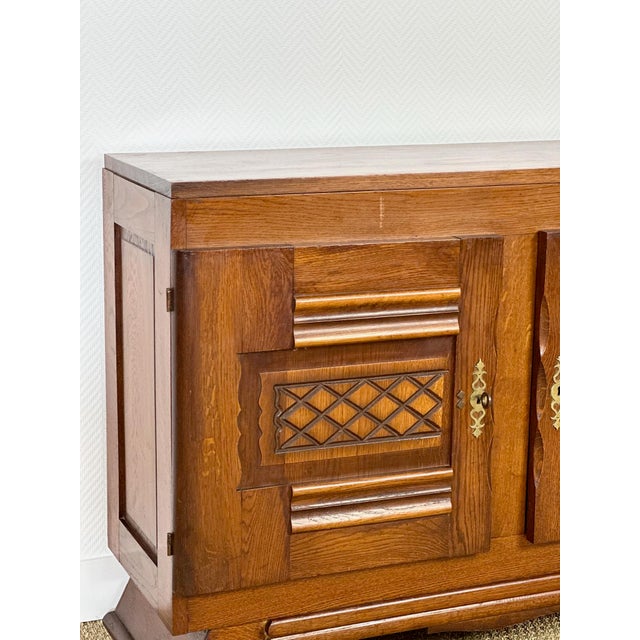 French Art Deco Cabinet in Oak, 1940 For Sale - Image 11 of 14