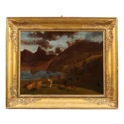 E. Rudolf Biedermann, Landscape, 19th Century, Oil Painting, Framed For Sale