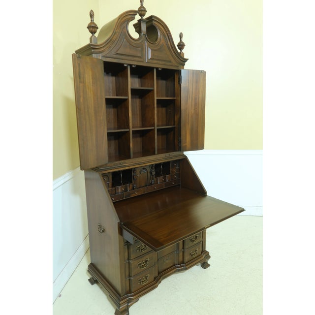 Brown Maddox Blockfront Mahogany Chippendale Secretary Desk For Sale - Image 8 of 13