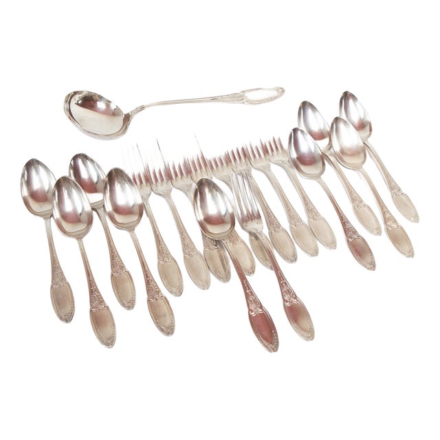 French Cutlery Set for Nine People from Ercuis, 1940, Set of 19 For Sale