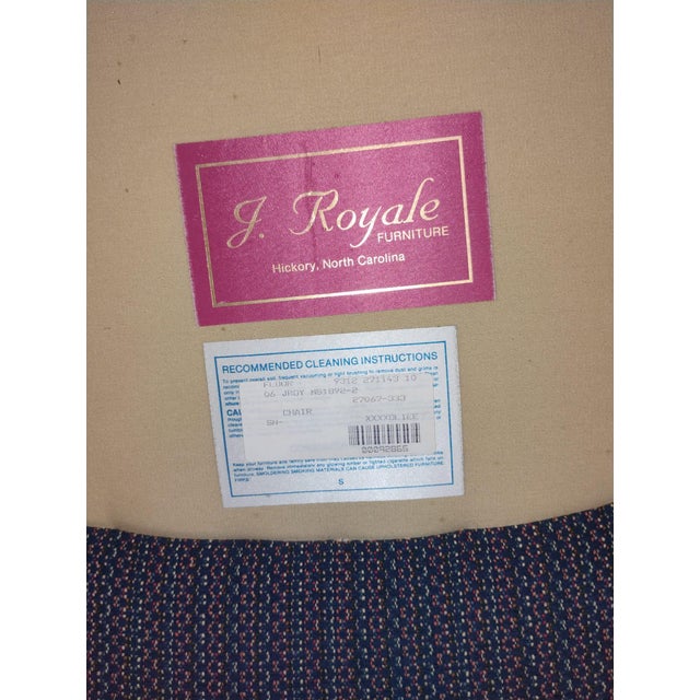 French Provincial Vintage J. Royale French Bergère Chair & Ottoman With a Gilded Wood Frame For Sale - Image 3 of 12