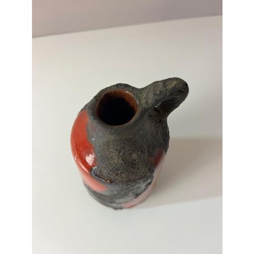 Red and Brown Fat Lava Vase from Marei Keramik For Sale - Image 6 of 11