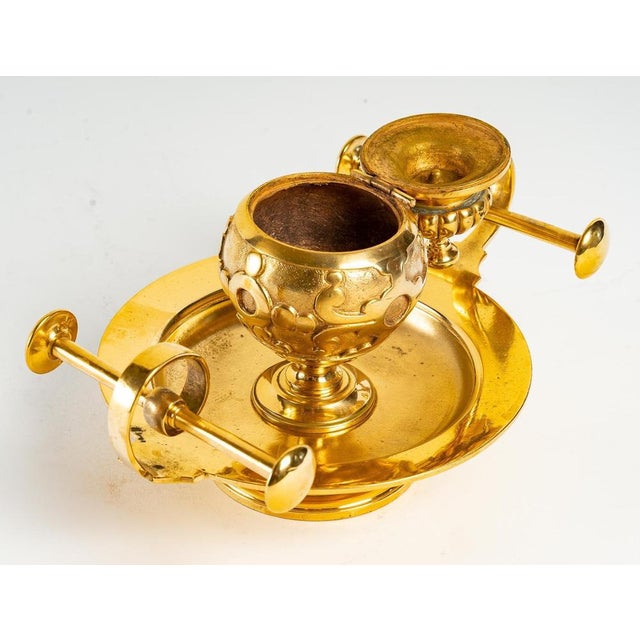 Metal 19th Century Inkwell in Gilded Bronze For Sale - Image 7 of 9