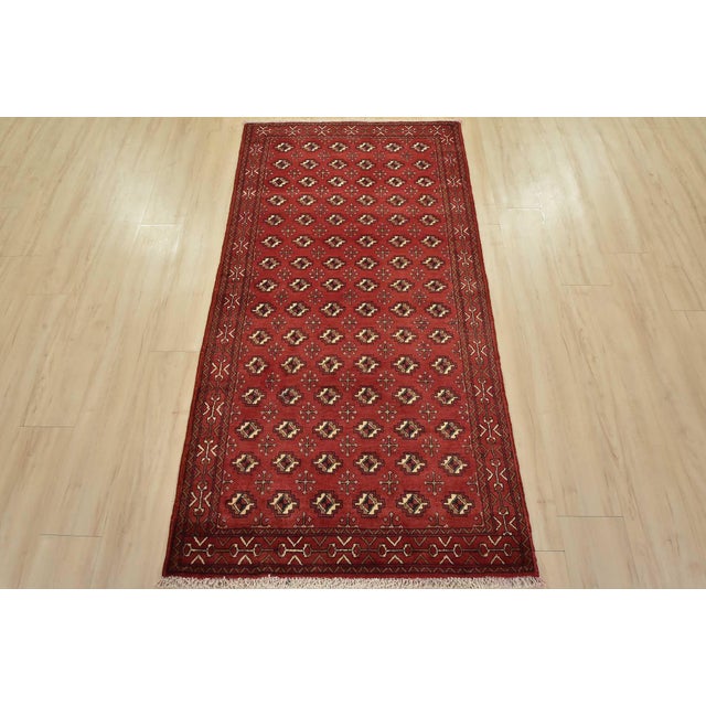 Cabin Baloch Rug 3’5” X 6’5” Red Wool Vintage Tribal Hand-Knotted Oriental Carpet For Sale - Image 3 of 12