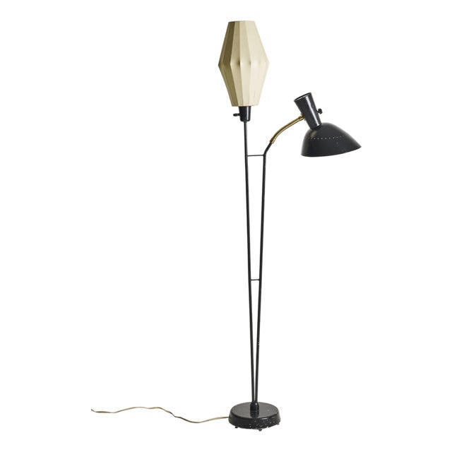 Mid-Century Modern Two-Arm Floor Lamp by Hans Bergström for Ateljé Lyktan, 1950s For Sale