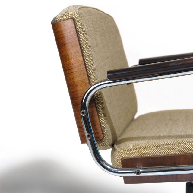 Pair of Mid-Century Danish Office Desk Chairs in Rosewood, Chrome With Adjustable Height For Sale - Image 9 of 10