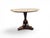 This refined coffee table features a baluster-shaped wooden base stained in faux porphyry or glossy dark mahogany, resting...