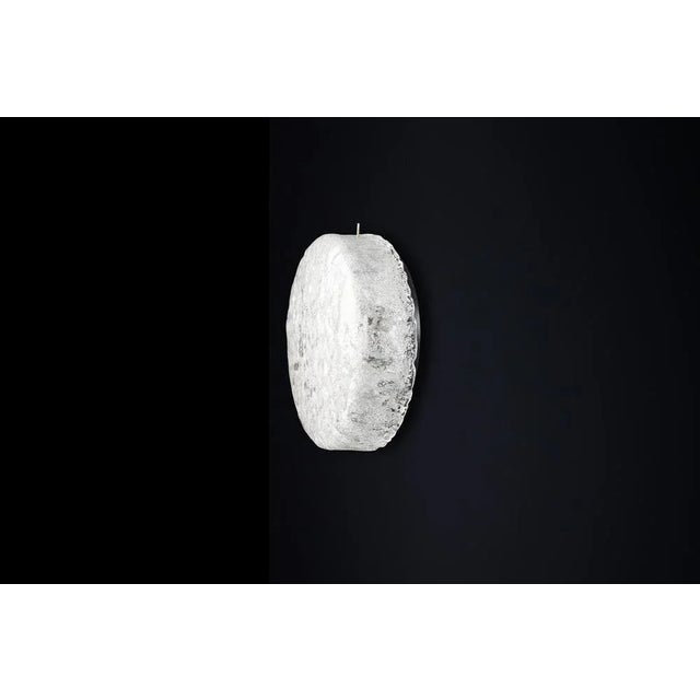 Mid-Century Modern Frosted Ice Glass Ceiling Light from Kaiser Leuchten, Germany, 1960s For Sale - Image 12 of 14