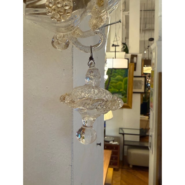 Mid 20th Century Murano Style Glass + Brass Sconce For Sale - Image 11 of 12