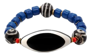 Third Eye Chunky Blue Tibetan Beaded Bracelet