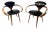 Pair of Norman Cherner "Pretzel" Armchairs for Plycraft, Circa Early 1960s — Original Labels, Walnut, Black Leather For Sale