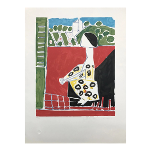 "Femme Accroupi" 1980s Pablo Picasso Estate Lithograph