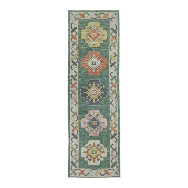 Turkish Oushak Runner Rug 3'3" x 10'6" For Sale