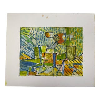 Late 20th Century, Untitled, Abstract Impressionism, Vibrant Abstract Composition, Acrylic on Fine Art Paper, Stanley J. Krupa For Sale