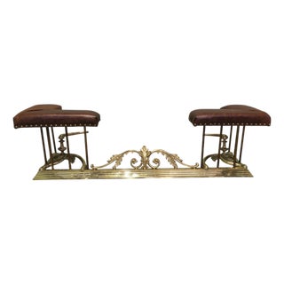 Art Nouveau Brass Club Fender, 1900 For Sale