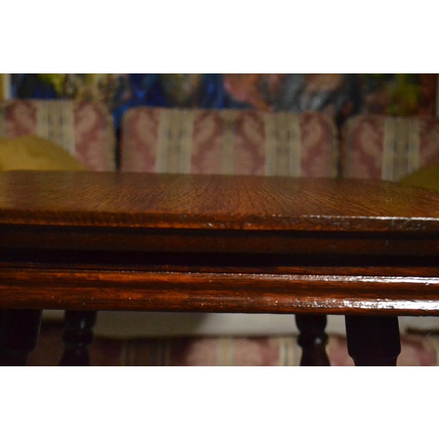 Late 19th Century Antique Conrey Birely Tiger Oak Vic Parlor Table Spool Legs Side End Stand 1890s For Sale - Image 5 of 8