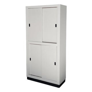 Italian Modern Wardrobe in Light Grey and Black Wood, 1960s For Sale