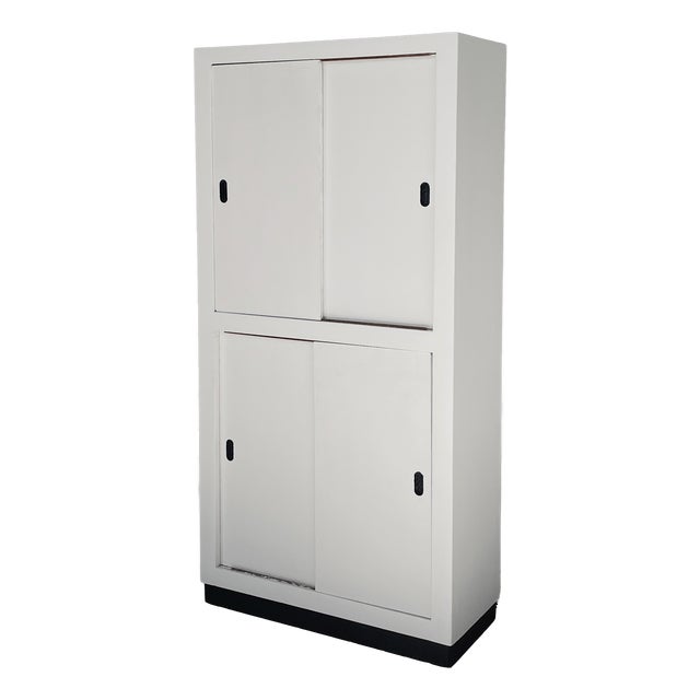 Italian Modern Wardrobe in Light Grey and Black Wood, 1960s For Sale