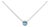 .925 Sterling Silver 7MM Bezel Set Created Blue Topaz Pendant Necklace - 18" Inches For Sale