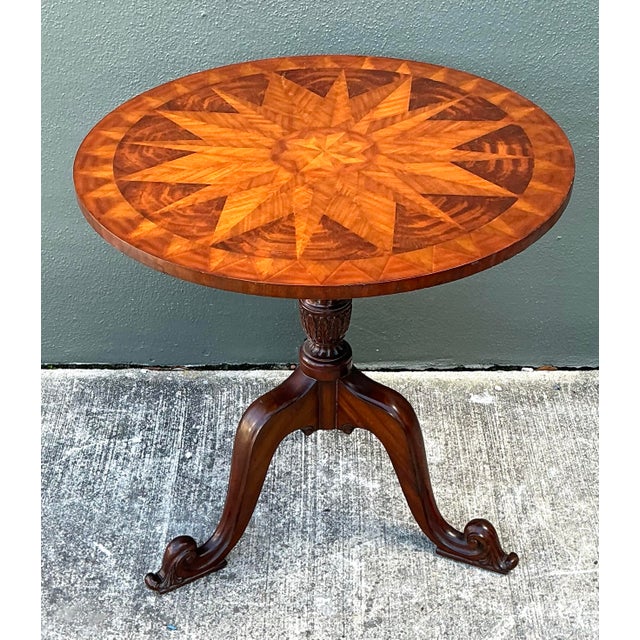Vintage Maitland Smith Inlay Side Table For Sale - Image 10 of 12