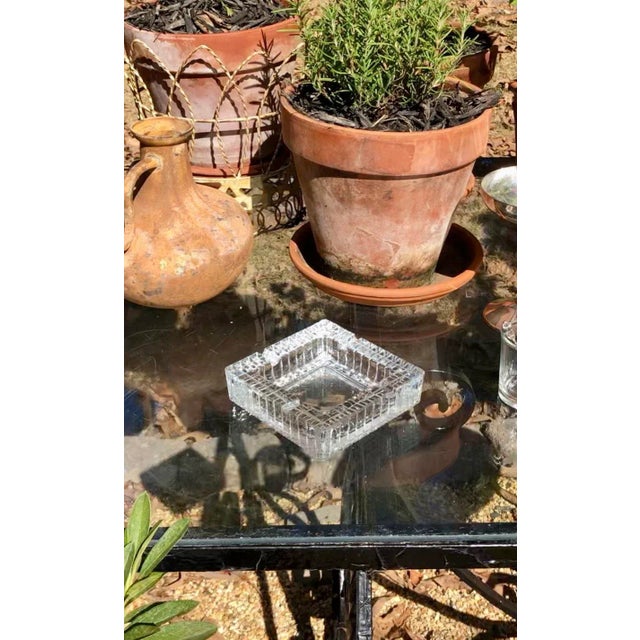 Mid 20th Century Mid 20th Century Art Deco Cut Glass Checkered Ashtray For Sale - Image 5 of 6